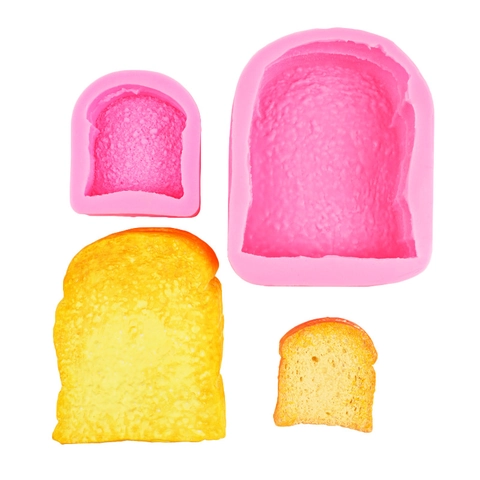 Simulation Toast Bread Silicone Mold 3D Realistic Bread Shape DIY Baking Tool For Cake Mousse Chocolate Fondant Crafts