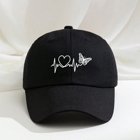 Cappello Da Baseball Stampa Farfalla Battito Cardiaco Regolabile Protezione Solare Cappello Moda All'Aperto