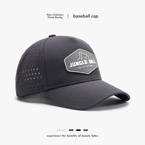 Laser Cut Perforated Baseball Cap Breathable Quick Dry Polyester Outdoor Sports Sun Protection Adjustable Hat For Men Women
