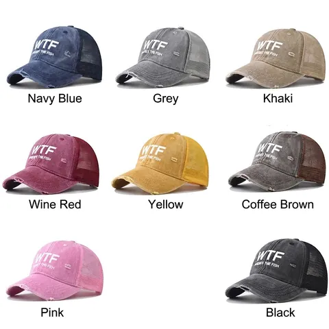 Baseball Cap Gewaschene Distressed Baumwolle Mesh Trucker Hat Vintage Buchstaben Druck Verstellbar Atmungsaktiv Streetwear