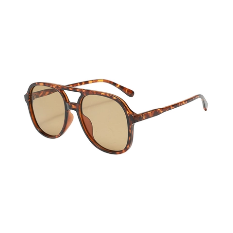 Retro Aviator Zonnebril Dubbele Brug UV400 Bescherming Oversized Plastic Frame PC Lens Trendy Uniseks Buitenshuis