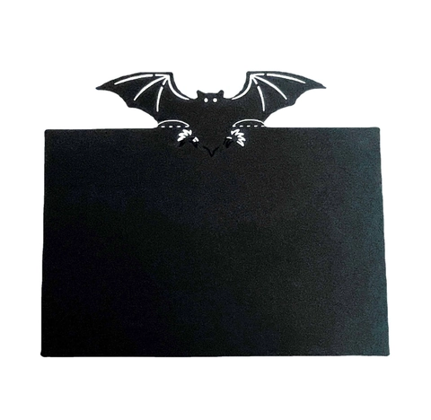 Halloween Laser Cut Pearlescent Paper Place Cards Witch Skull Pumpkin Bat Silhouette Table Decoration Cards For Party