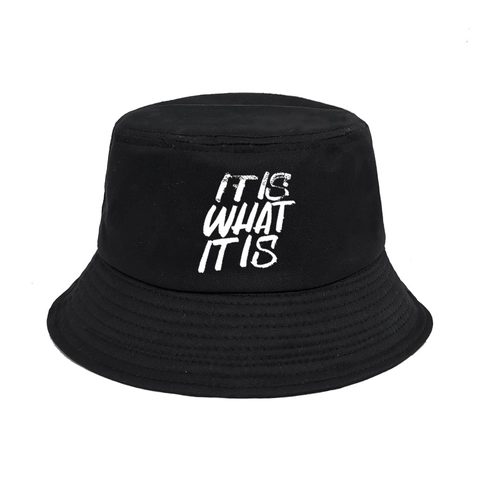 Cappello Da Pescatore In Tela Di Cotone Con Stampa Lettere IT IS WHAT IT IS Protezione Solare Outdoor Per Uomo Donna