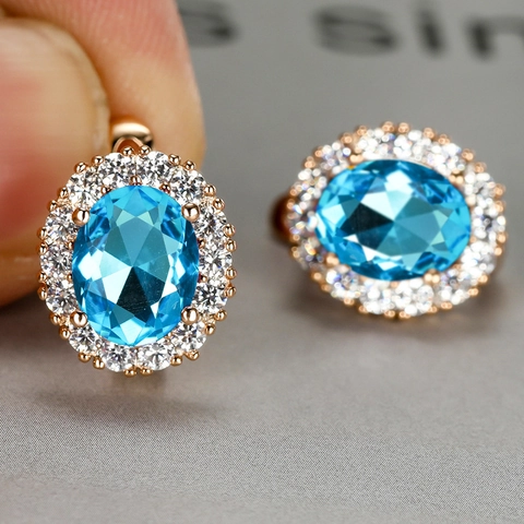 Oval Halo Leverback Earrings Copper Micro Pave Cubic Zirconia Luxury Fashion Jewelry For Women