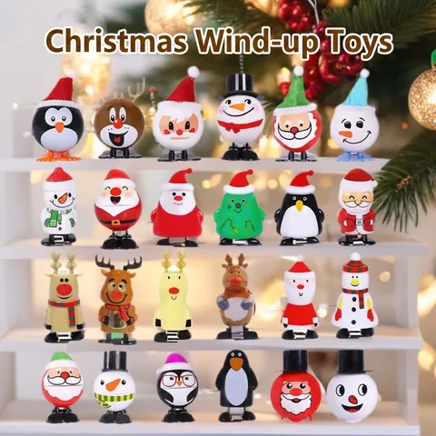 Giocattoli A Molla Di Natale Plastica Camminando Saltando Babbo Natale Pupazzo Di Neve Renna Pinguino Regali Di Festa