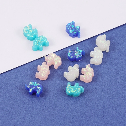 Elefantenform Harz Lose Perlen Mit Opal Glitzer Effekt Für DIY Schmuckherstellung Zubehör Basteln