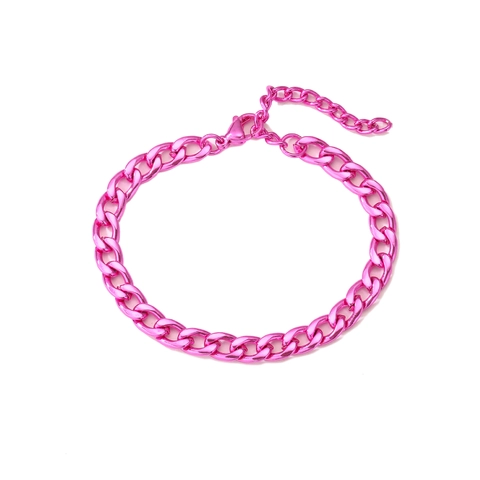 Bracelet Gourmette En Acier Inoxydable Plaqué Coloré Pour Femmes Bijoux De Style Punk Hip Hop À La Mode Avec Chaîne Réglable