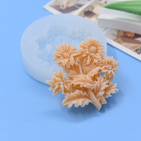 Silicone Cake Mold Circular Flower Bouquet Daisy Relief DIY Baking Tool For Fondant Chocolate Handmade Soap Resin Crafting