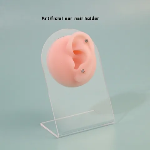 Artificial Silicone Ear Model With Acrylic Stand Jewelry Display Holder For Earring Stud Piercing Teaching And Shop Props