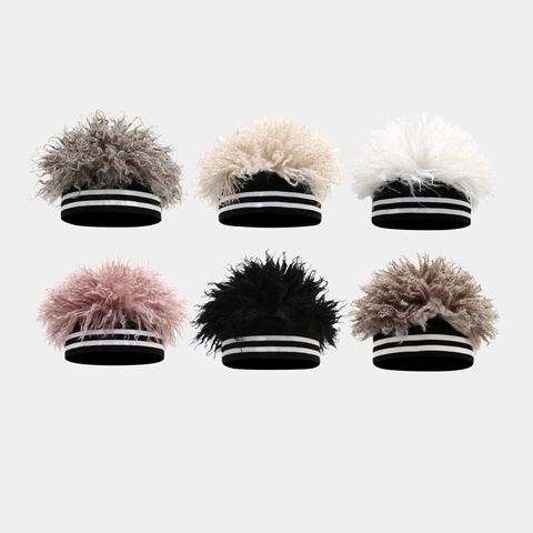 Bonnet Tricoté Drôle De Perruque Afro Acrylique Chaud Rayé Pull Chapeau De Propriétaire Pour Hommes Femmes Fête Nouveauté