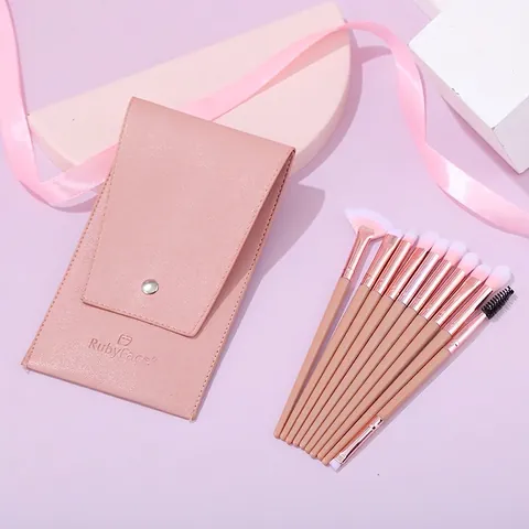 Professional Makeup Brush Collection Synthetic Fiber Soft Bristles Wooden Handle Aluminum Tube PU Leather Bag Portable Eye Shadow Blending Beauty Tools For Travel