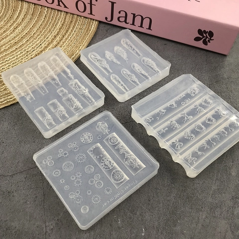 Stampi In Silicone 3D Rilievo Ali Cuori Orologi Cigno Per Nail Art Cottura Fondente Fai Da Te Trasparente Flessibile