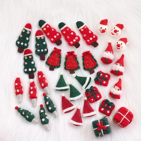 Christmas Ornaments Handmade Wool Felt Santa Reindeer Gingerbread Man Tree DIY Craft Festive Holiday Hanging Decoration Accessories