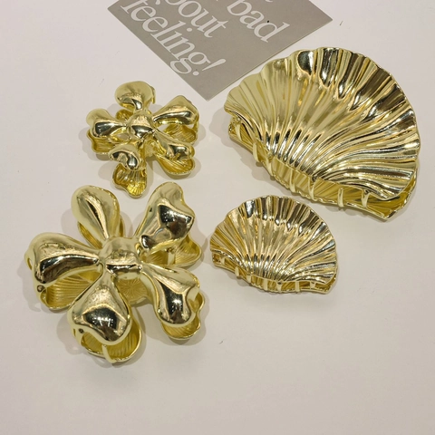 Pinzas Para El Cabello Elegantes Aleación Flor Concha Horquillas Metal Agarre Fuerte Accesorios Moda Mujeres