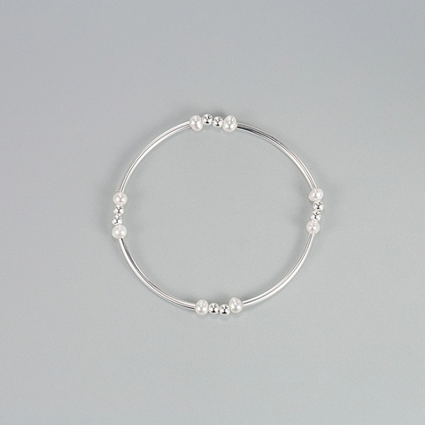 925 Sterling Silber Künstliche Perlenarmband Für Damen Minimalistisches Barock Ins Stil Elegantes Handschmuck