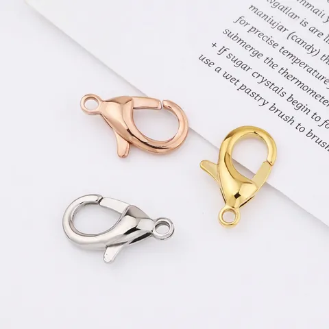 Lobster Clasp 304 Stainless Steel Mirror Polished Jewelry Connector DIY Necklace Bracelet Making Findings Anti Allergy