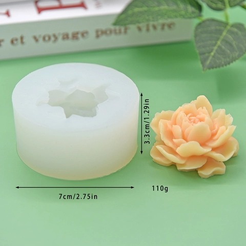 Flower Shaped Silicone Mold For Peony Rose Fondant Cake Chocolate Mousse DIY Handmade Soap Candle Making Craft White