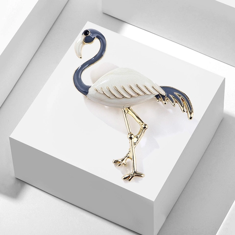 Elegante Spilla A Fenicottero Pin Lega Smalto Forma Animale Gioielli Di Moda Accessori Per Donne