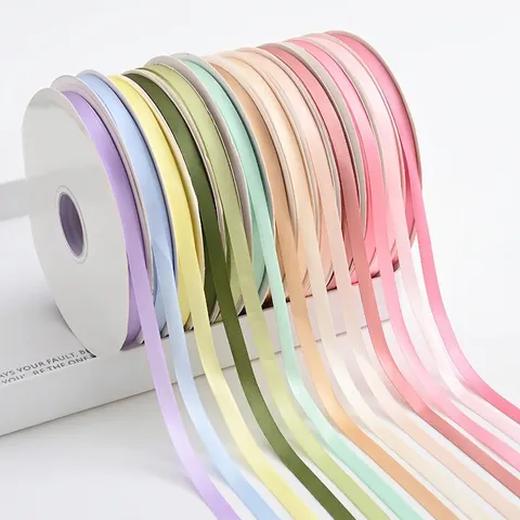 Satin Grosgrain Ribbon Printed Just For You For Gift Wrapping DIY Crafts Flower Bouquet Cake Decoration Solid Color Narrow