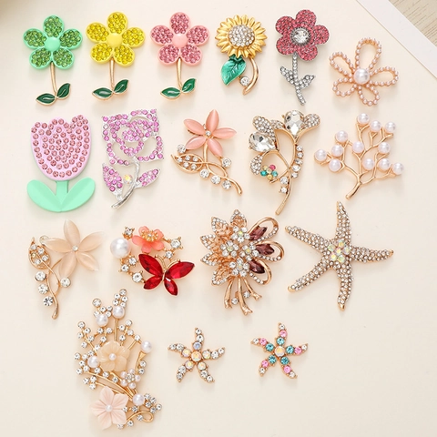 DIY Schmuckzubehör Zinklegierung Strass Kunstperle Dekorative Accessoires Für Handyhülle Schuh Sonnenblume Seestern