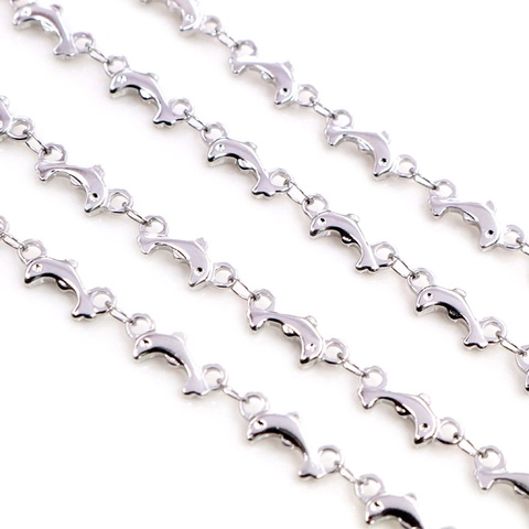 Maglie Di Catena In Acciaio Inossidabile Per Creazione Gioielli Fai Da Te Collana Bracciale Forme Cuore Croce Stella Delfino