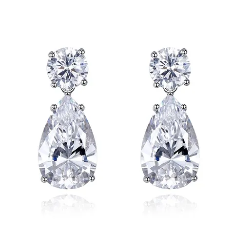 Orecchini a Goccia d'Acqua in Argento Sterling 925 con Zirconia per Donna Eleganti Orecchini Pendenti a Goccia Gioielli alla Moda Regalo