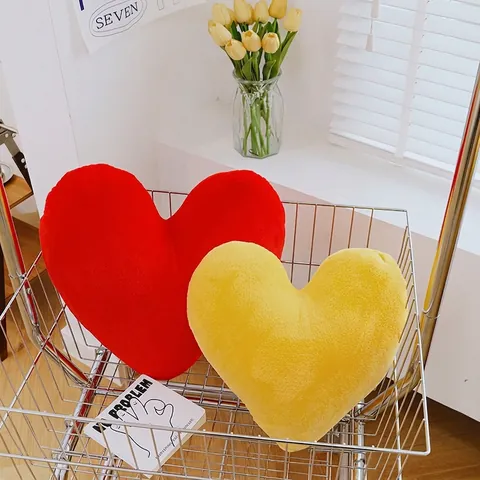 Schattig Hartvorm Pluche Speelgoed Donskatoen Gevuld Hart Sierkussen Zacht Kussen Voor Bruiloft Valentijnsdag Thuis Decoratie Kinderen Verjaardag Cadeau