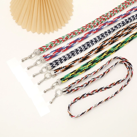 Colorful Braided Phone Lanyard Crossbody Neck Strap With Metal Hook And Patch Anti Lost Universal Cord For Women