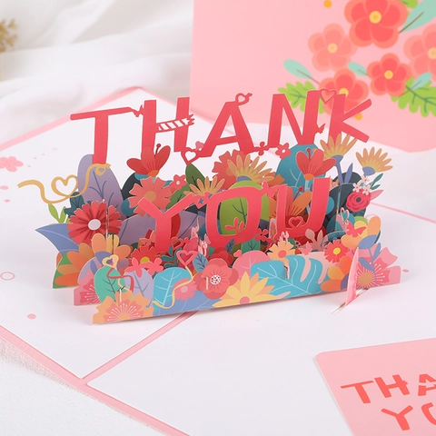 Biglietti Ringraziamento 3D Pop-up Fiori Carta Biglietto Auguri Con Busta Per Matrimonio Compleanno Gratitudine Farfalla