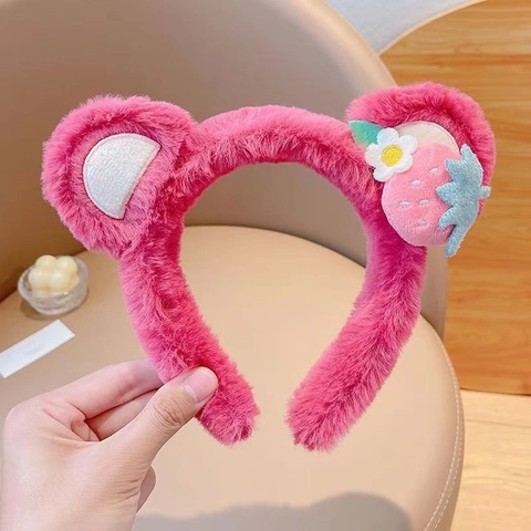 Pluche Schattige Berenoor Haarband Make-up Gezicht Wassen Haarband Zacht Cartoon Dieren Haarhoepel Voor Vrouwen En Meisjes