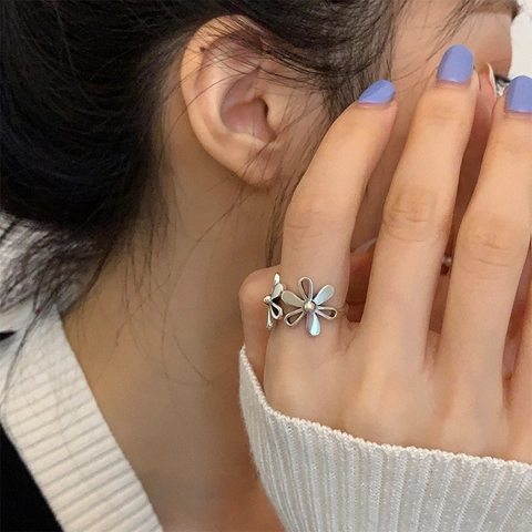 Anello Aperto A Forma Di Fiore Rame Placcato Oro Regolabile Stile Minimalista Ins Elegante Anello Da Dito Per Donna