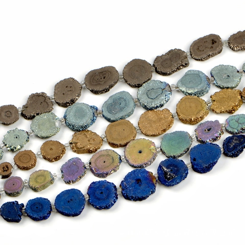 Cuentas De Piedra Natural Rebanada De Ágata Druzy Irregular Flor Forma De Torre Cuentas De Cuarzo De Colores Para DIY Joyería
