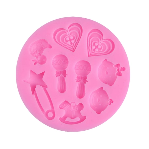 Moule De Décoration De Gâteau En Silicone Thème Baby Shower Poussette Bouteille Fondant Chocolat Outil De Pâtisserie DIY