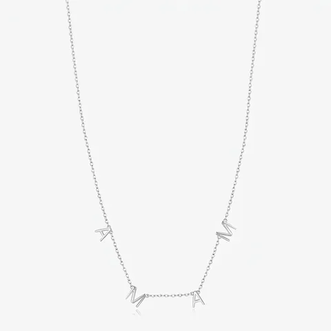 Mama Buchstaben Anhänger Halskette 925 Sterling Silber Minimalistische Schlüsselbeinkette Modeschmuck Damen Muttertagsgeschenk