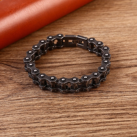 Heren Roestvrij Stalen Fietsketting Armband Punk Biker Retro Geometrische Schakelarmband Mode Sieraden Cadeau Voor Man