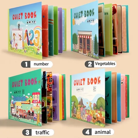 Libro Montessori Interattivo Per Bambini Adesivi Riutilizzabili Busy Book Apprendimento Prescolare Giocattoli Educativi Attività Allenamento Cognitivo