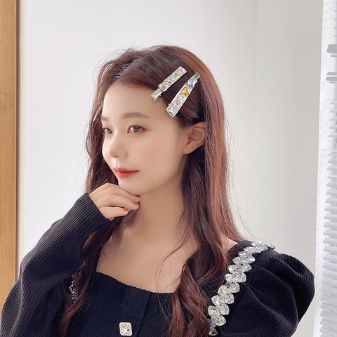 Pinces À Cheveux Papillon Noeud Zircon Coloré Alliage Coeur Strass Barrettes Pour Femmes Épingles Élégantes Scintillantes