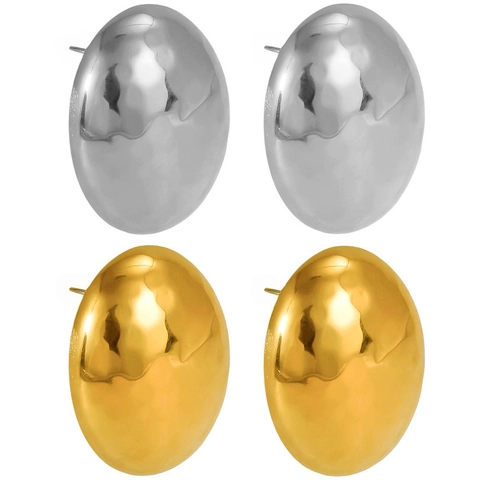 Hammered Oval Stud Earrings Made Of 304 Stainless Steel Minimalist Vintage Style Jewelry For Women Elegant Metal Gift