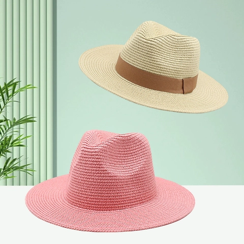 Sombrero Fedora De Paja De Verano Papel Panamá Playa Protección Solar Transpirable Vacaciones Jazz Exterior Mujer Hombre