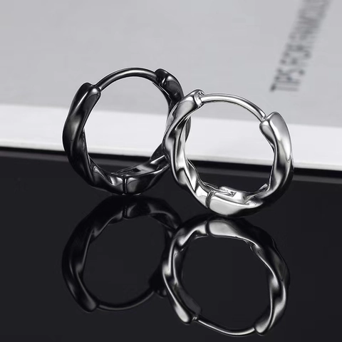 Gedrehte Runde Creolen Edelstahl Geometrische Spirale Einfache Mode Minimalistische Unisex Ohrringe