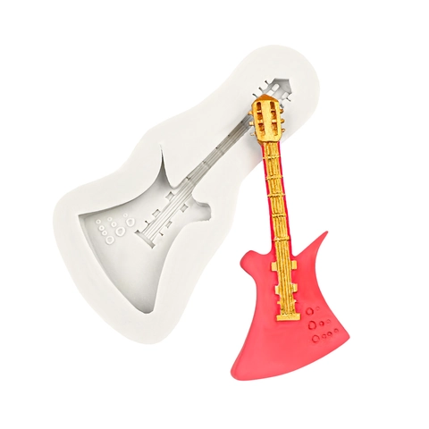 Musical Note Guitar Shape Silicone Fondant Mold DIY Cake Decoration Chocolate Resin Clay Baking Tool Tray