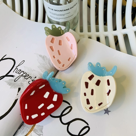 Molletta Per Capelli Fragola Acetato Strass Accessorio Capelli Frutta Dolce Per Donne Ragazze Carino Clip Squalo