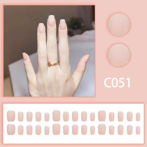 Press On Nägel Matt Nude Rosa Quadratisch Rund Kurz Künstliche Fingernägel Full Cover Maniküre Täglich