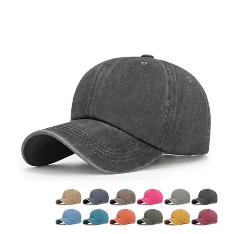 Cappellino Da Baseball In Cotone Lavato Vintage Cappello Da Sole Tinta Unita Regolabile Per Uomo E Donna