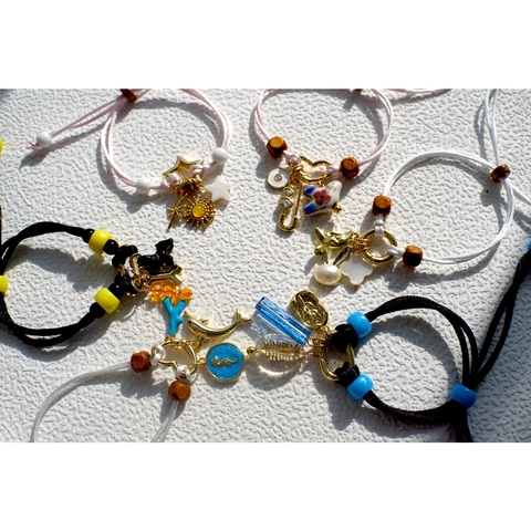Handgefertigtes Geflochtenes Armband Verstellbares Gewebtes Seil Legierung Anhänger Fußkettchen Ozean Schmuck Für Damen