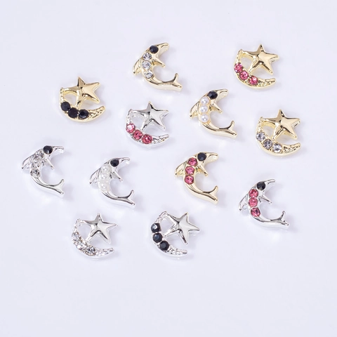 Decorazioni Per Nail Art In Lega Delfino Stella Luna Strass Perla Artificial Ciondoli Manicure Fai Da Te Accessori Stile Di Lusso
