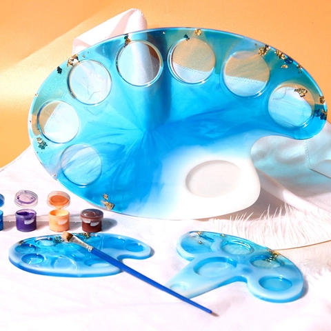 Artist Palette Silicone Mold For Resin Casting DIY Handmade Painting Board Tool Reusable Flexible Soft Craft Supplies