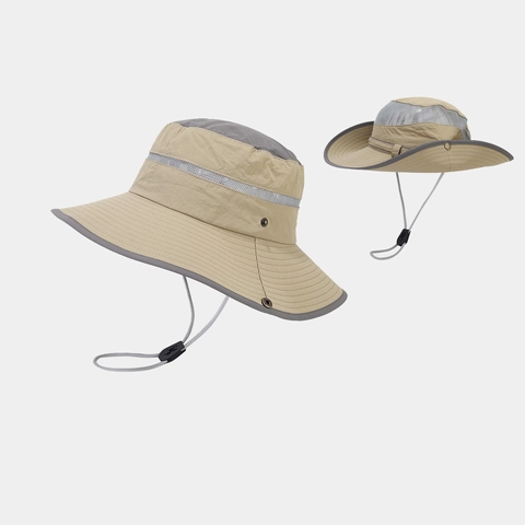Wide Brim Bucket Hat Quick Dry Waterproof Breathable Mesh Sun Cap With Adjustable Strap For Hiking Fishing Men Women