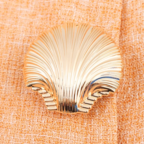 Dames Tweed Mouwloos Vest En Geplooide Rok Elegante Top Met Gouden Schelpknoppen