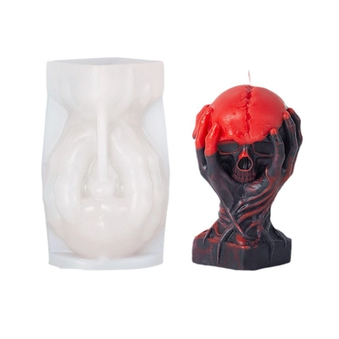 Halloween Totenkopf Schlange Rose Kerze Silikonform Gothic DIY Handgemacht Bastelwerkzeug Flexibel Einfaches Ablösen